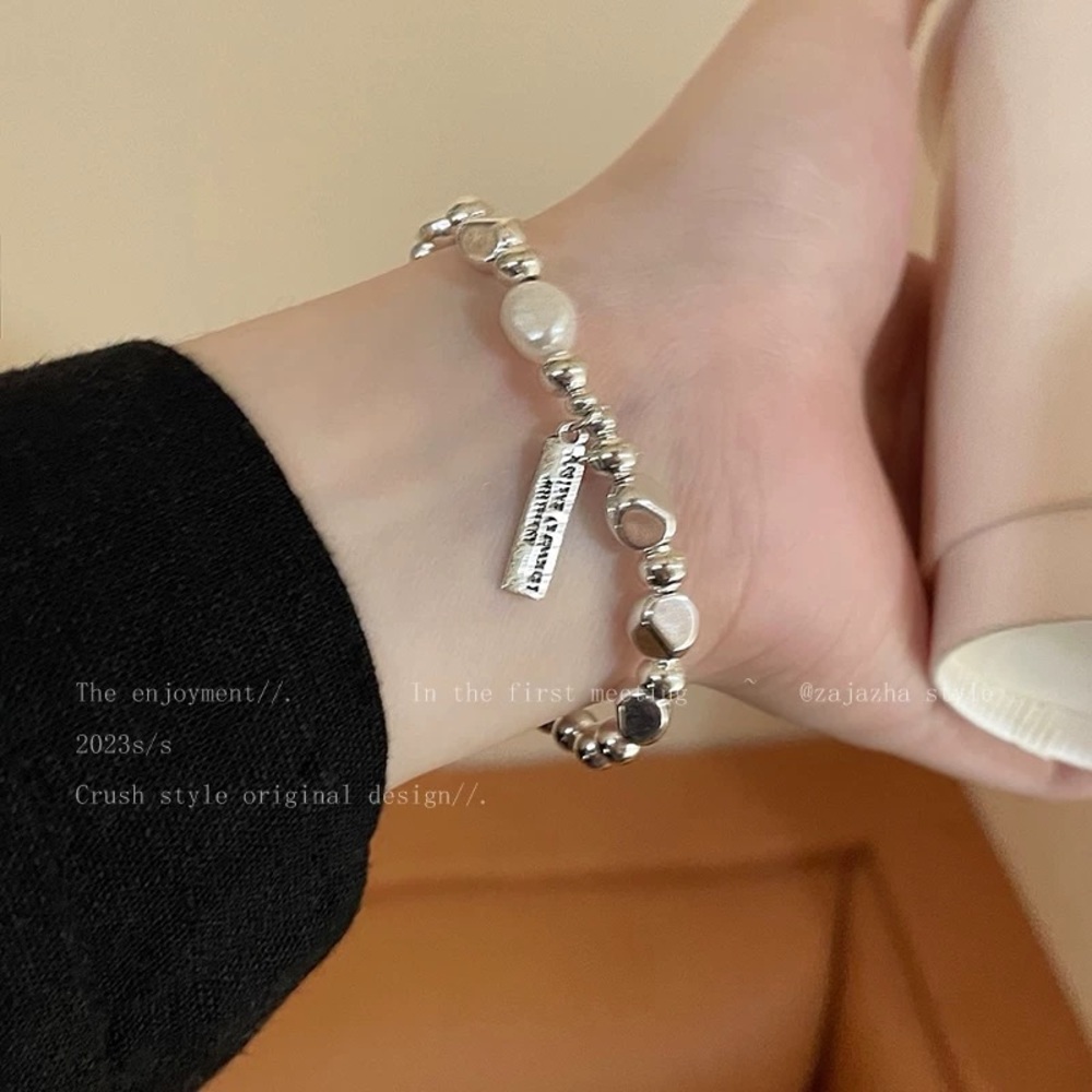 Elegant Silver Beaded Bracelet